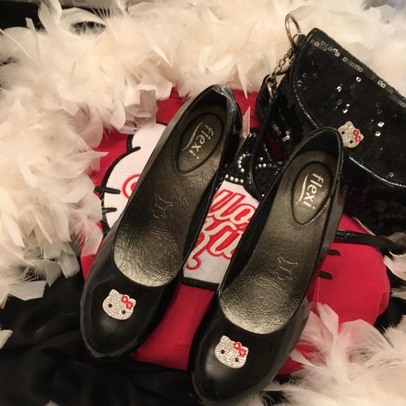 GORGEOUS pin up style platforms and earings with hello kitty crystal details! - Picture 10 of 15